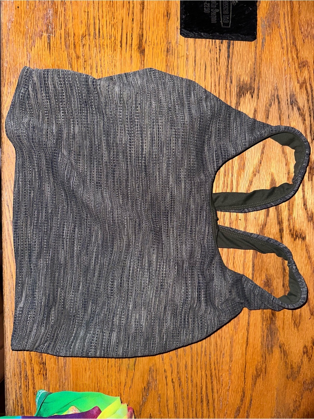 Gray Textured Sports Bra Tank Top